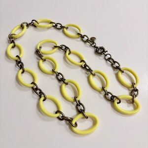 J.Crew | Resin Oval Link Necklace | Yellow | 32” Length